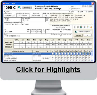 ACA 1095 software to print and efile forms 1095-C and 1094-C